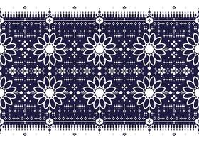 geometric and mandalas ethnic fabric seamless pattern, blue and white color, design for cloth, carpet, batik, wallpaper, wrapping etc. vector