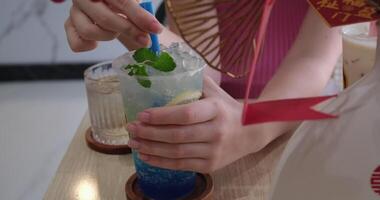 Cold icy Blue Lemonade beverage is zesty bright blue raspberry flavour that creates a chilling sensation. Finishing with slightly tart refreshing notes of lemonade that awakens your taste buds. video
