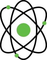 Flat icon of an atom vector