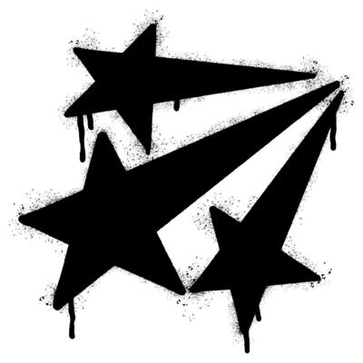 Spray Painted Graffiti star icon isolated on white background.