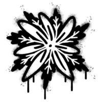 Spray Painted Graffiti flower icon Sprayed isolated with a white background. vector