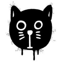Spray Painted Graffiti Cat icon Word Sprayed isolated with a white background. graffiti Kitty sign with over spray in black over white. vector