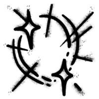 Spray Painted Graffiti stars sparkle icon Sprayed isolated with a white background. graffiti shining burst with over spray in black over white. vector