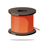Copper wire roll isolated on white background. vector