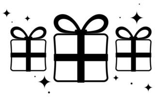 Three gift boxes with bows on a white background vector