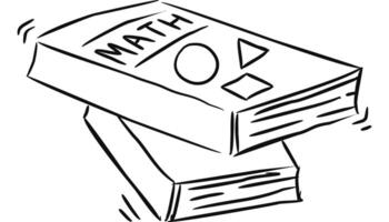 Math books coloring pages vector