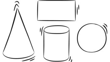 A drawing of a cone, cone, and cone vector
