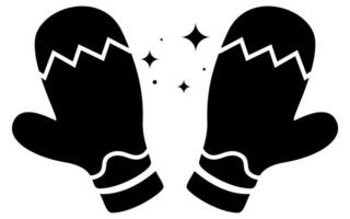 Two mittens with stars on them vector