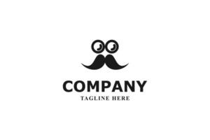 man with glasses and mustache logo vector