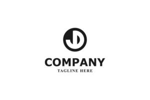 minimalist d logo with circular shape vector