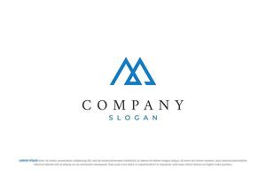 blue mountain logo with double a and m vector