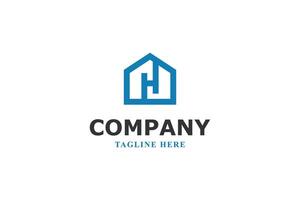 letter h with house and building logo vector