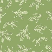 Outline Bunch of Wheat Seamless Pattern illustration Design vector