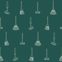 Outline Collection of Rake Seamless Pattern illustration Design vector