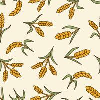 Bunch of Wheat Seamless Pattern illustration Design vector