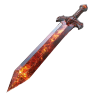 Sword with Flames on It - Transparent Background png