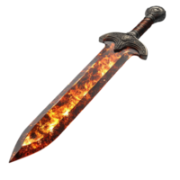 Sword with Flames - Transparent Background png