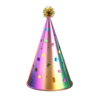 Party Hat with Colorful Confetti on Transparent Background png