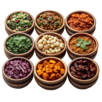 A Colorful Array of Indian Appetizers png