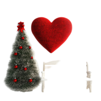 A christmas tree and a heart with a sign png