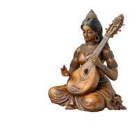 A statue of a woman playing a guitar png