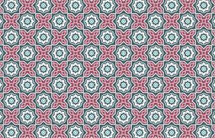 Moroccan red and green fabric design pattern vector