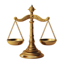 Golden Balance Scale of Justice Law and Equality Symbol for Legal Themes png