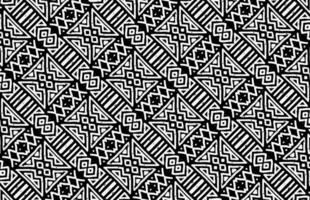 Black and white grunge tribal squire pattern with abstract zigzag lines vector