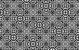 Ethnic geometric shapes black and white pattern vector