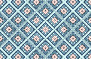 Blue and brown square fabric design pattern vector