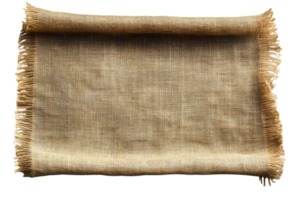 Natural burlap fabric displayed on a white surface for crafting and decorative purposes png