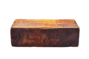 Unique brown wooden block with a textured surface on a plain background for crafting and decoration purposes png