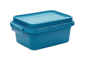 Bright blue storage container with sturdy lid designed for organizing items in various settings png
