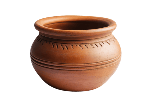 handgjord lera pott med invecklad mönster designad för dekorativ eller funktionell använda sig av i Hem inställningar png