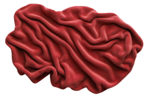Cozy red blanket draped artistically on a light surface creating a warm ambiance in a relaxing setting png