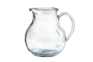 Elegant clear glass pitcher on a soft gradient background showcasing its design and craftsmanship png