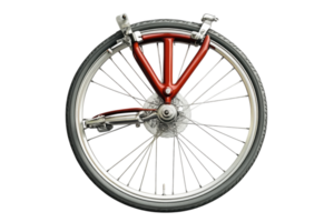 Unique design of a bicycle wheel showcasing innovative engineering and bicycle technology in a minimalistic setting png