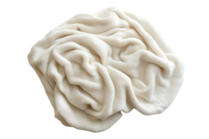 Soft white fabric draped elegantly on a light surface showcasing its texture and flow png