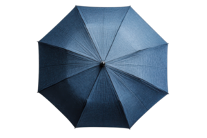 Dark blue umbrella positioned upside down on a plain background showcasing its sleek design and fabric texture png