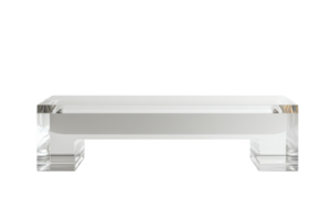 Clear acrylic display stand on a neutral surface, showcasing minimalist design and modern elegance in decor png