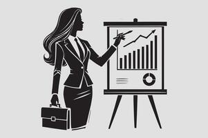 Office Presentation Icon Man Using Whiteboard vector
