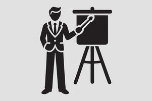 Man Presenting on a Whiteboard Illustration vector