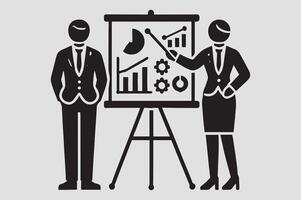 Man Explaining on a Whiteboard Business Graphic vector