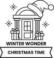 A Christmas tree with presents on it is on a banner that says Winter Wonder vector