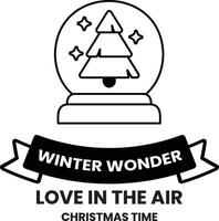 A Christmas tree is in a snow globe vector