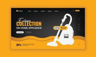 Mega Sale offers a home appliance landing page user interface, user experience design template vector