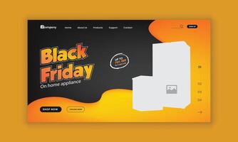 Black Friday Home Appliance Sale landing page user interface, user experience design template vector