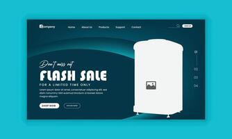 Flash sale Home Appliance landing page design and home decor anding page user interface, user experience design template vector