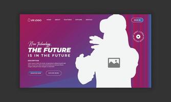 Metaverse Virtual Reality Workshop landing page design vector
