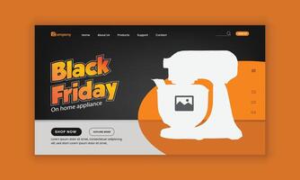 Black Friday Home Appliance Sale landing page user interface, user experience design template vector